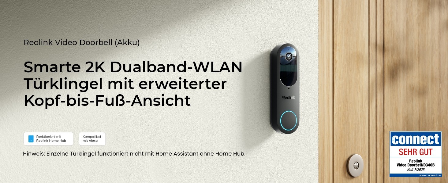 Reolink Video Doorbell Akku-Türklingel mit 1:1-Kamera für Haustüren – Detail 1