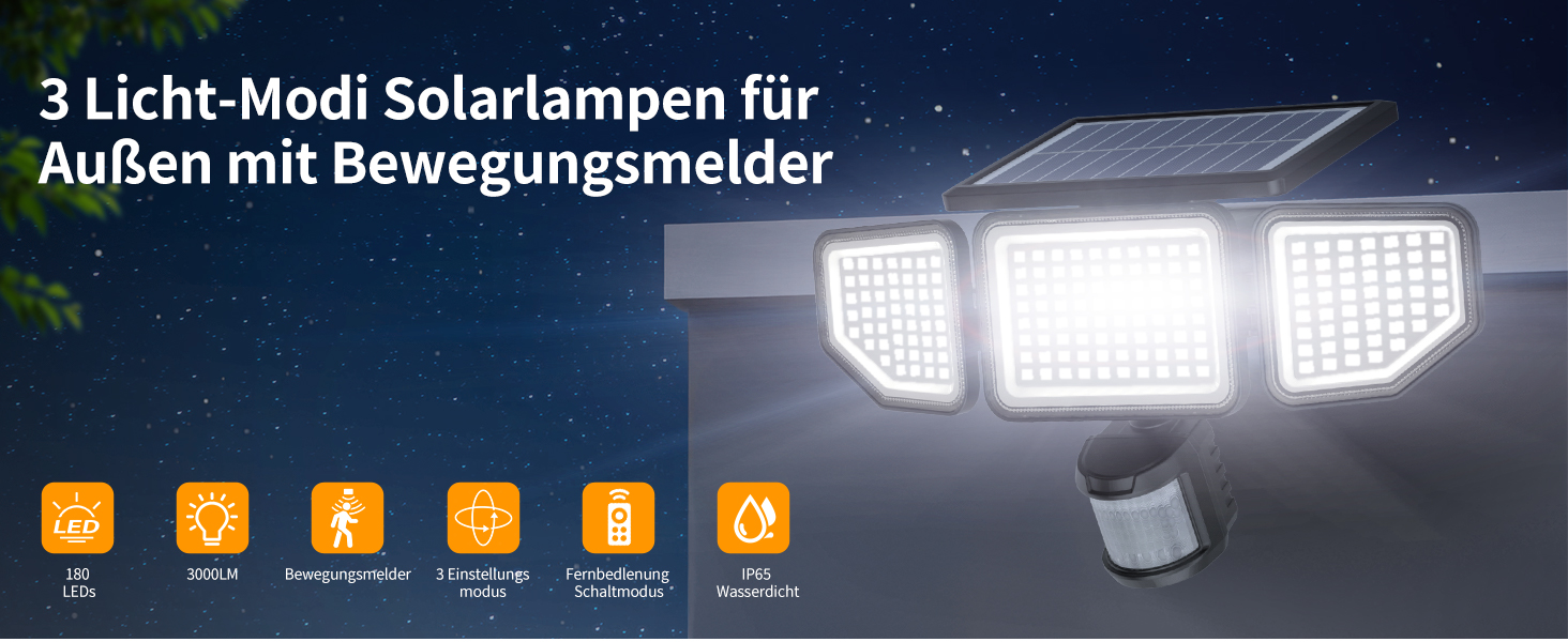 Onforu Solar-Strahler mit Bewegungsmelder und Fernbedienung – Detail 1