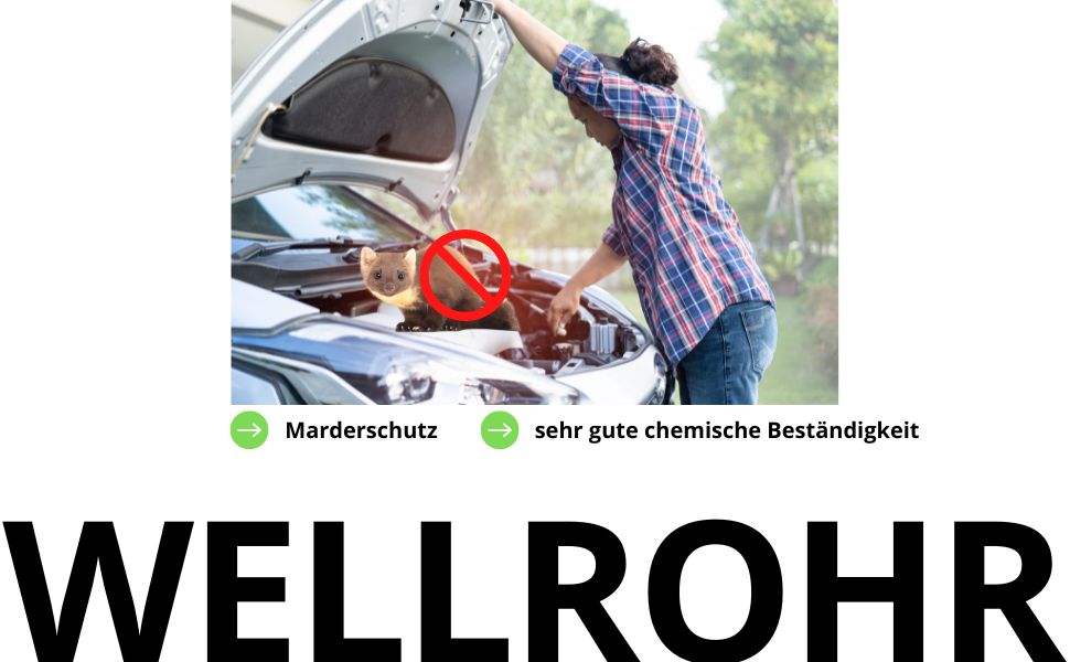 Kalitec geschlitztes Wellrohr 10 m schwarz für Kabelschutz – Detail 4