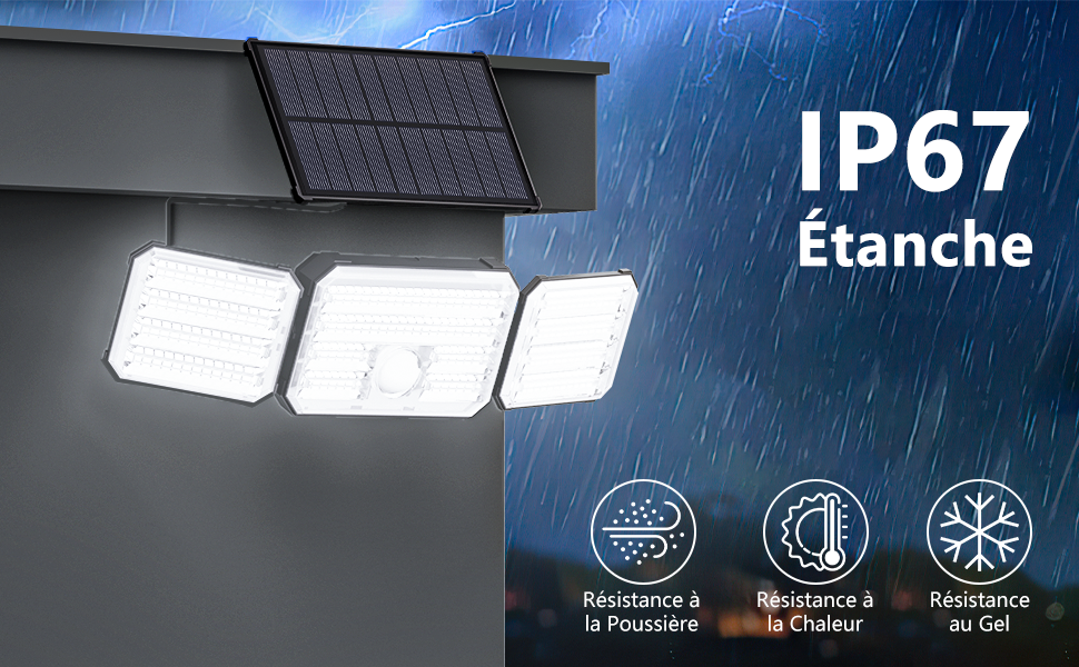 Possily Solarlampe mit 160 LEDs und Bewegungsmelder – Detail 5