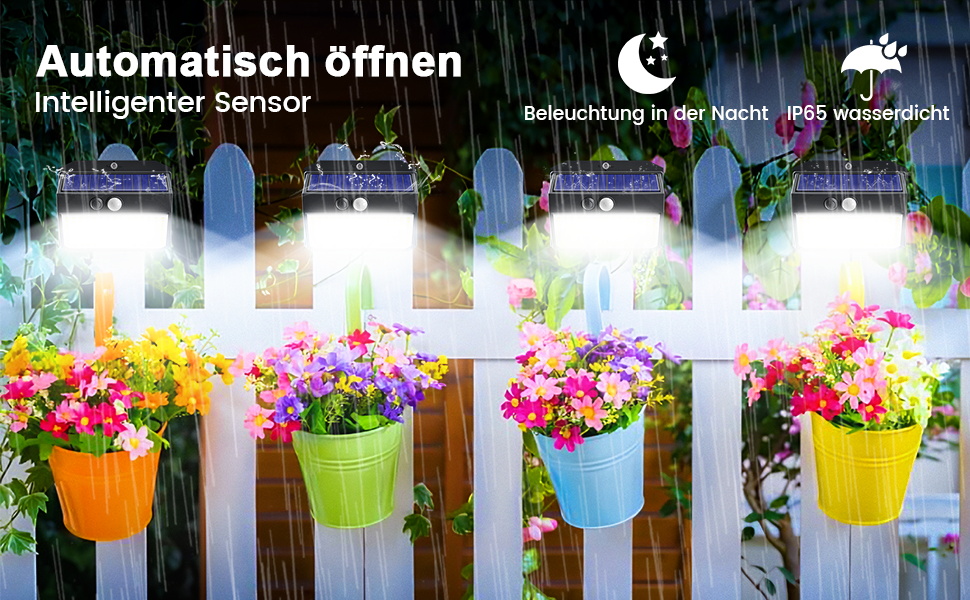 SIGRILL Solarlampen Aussen mit Bewegungsmelder, 4 oder 6 Stück, 150 LED – Detail 5