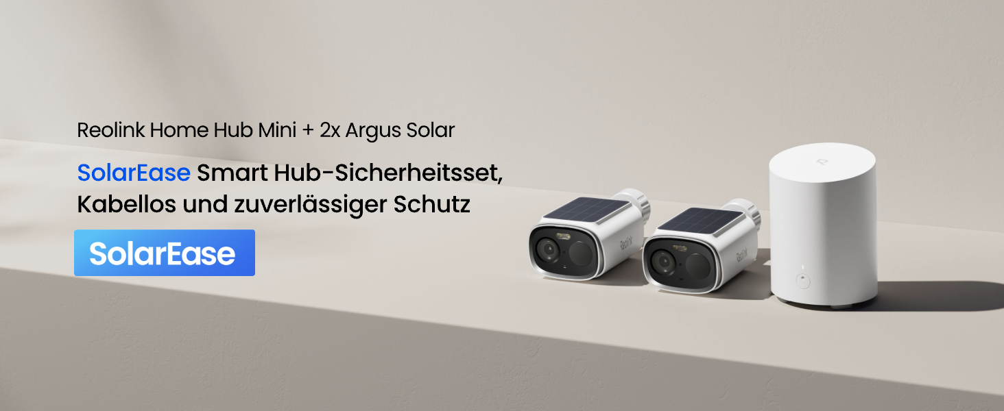 Reolink Home Hub Mini Set mit zwei Argus Solar 3K Akku-Kameras – Detail 1