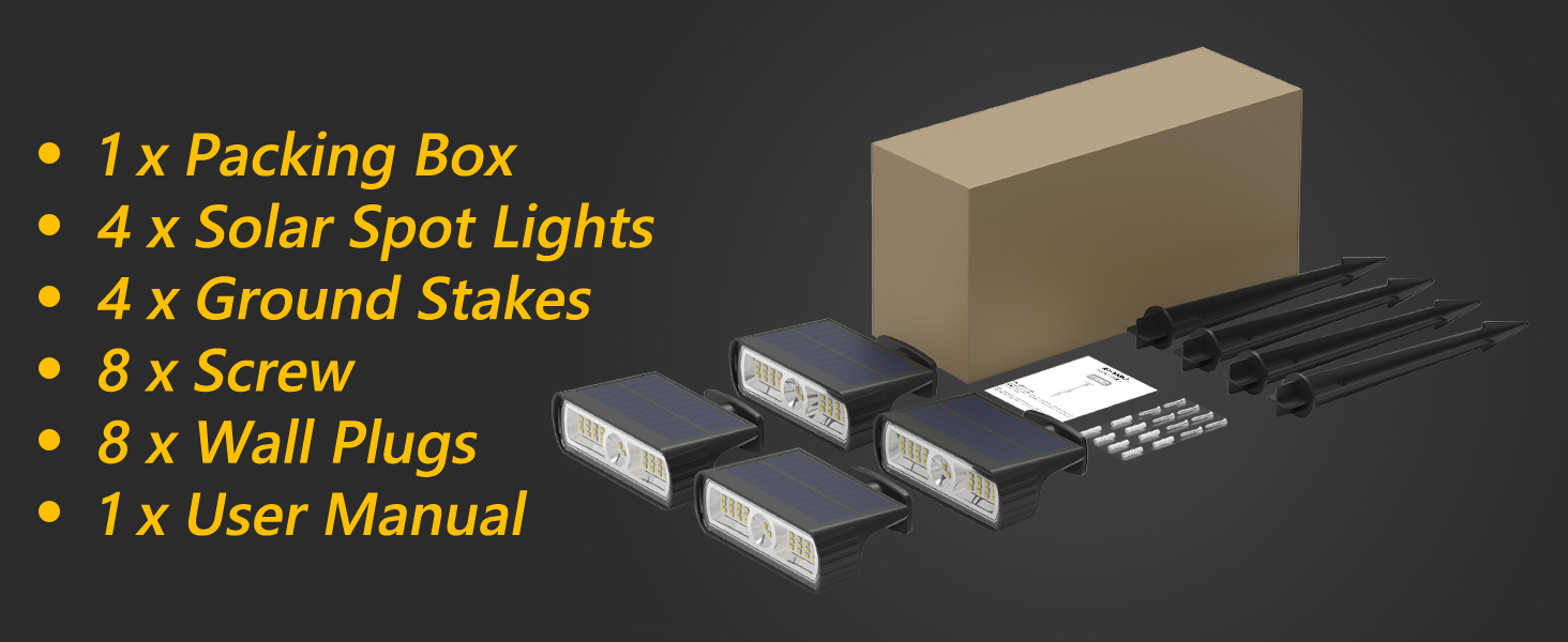 Moxled Solar-Aussenlampen, 4er-Set, 3000 K Warmweiss, 600 lm laut Hersteller. – Detail 9