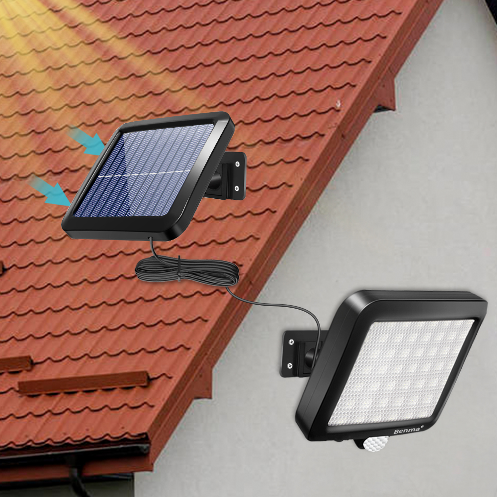 BENMA Solarlampe mit Bewegungsmelder und 5 m Kabel – Detail 2