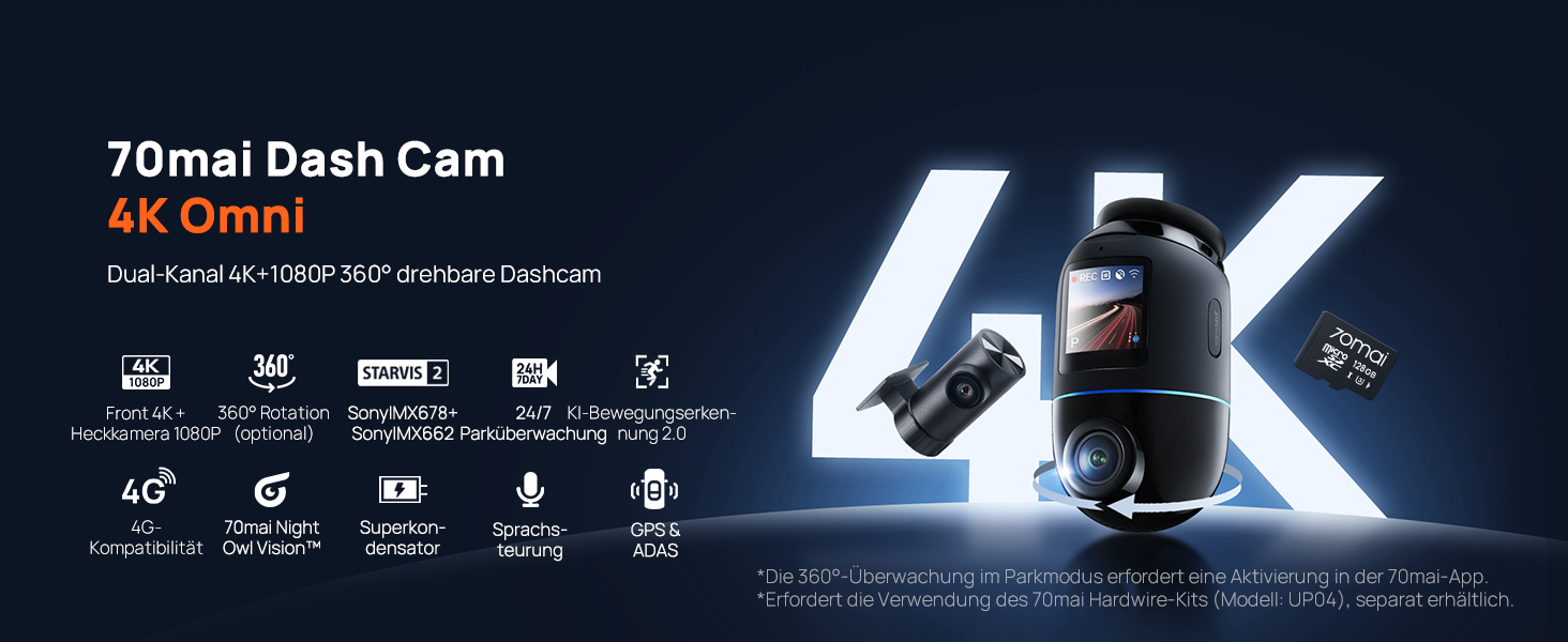 70mai 4K Omni X800 Dashcam – Detail 1