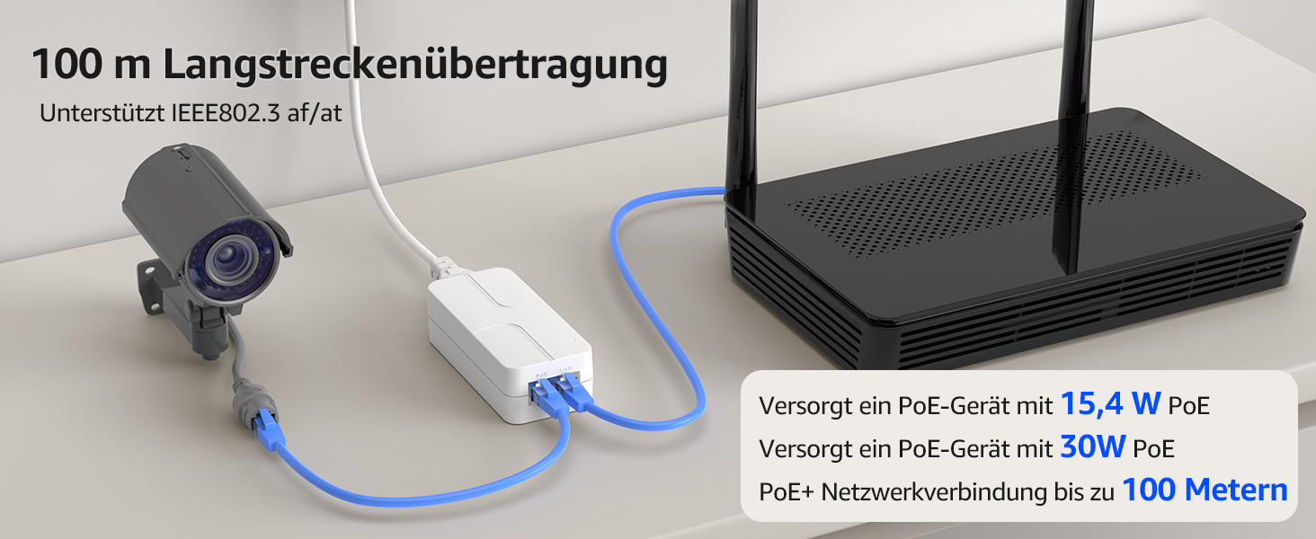YuanLey 2.5G PoE+ Injektor 30 W – Detail 4