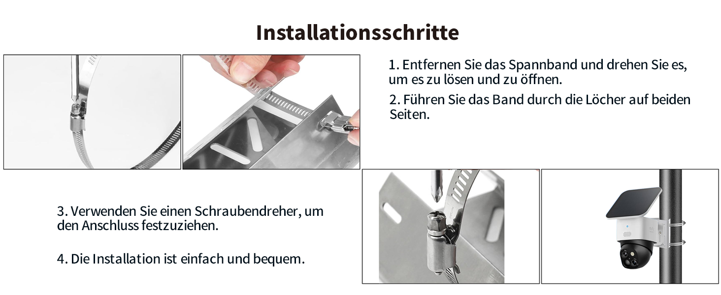 TONTON Masthalterung für eufy SoloCam S340 mit Edelstahlringen – Detail 3
