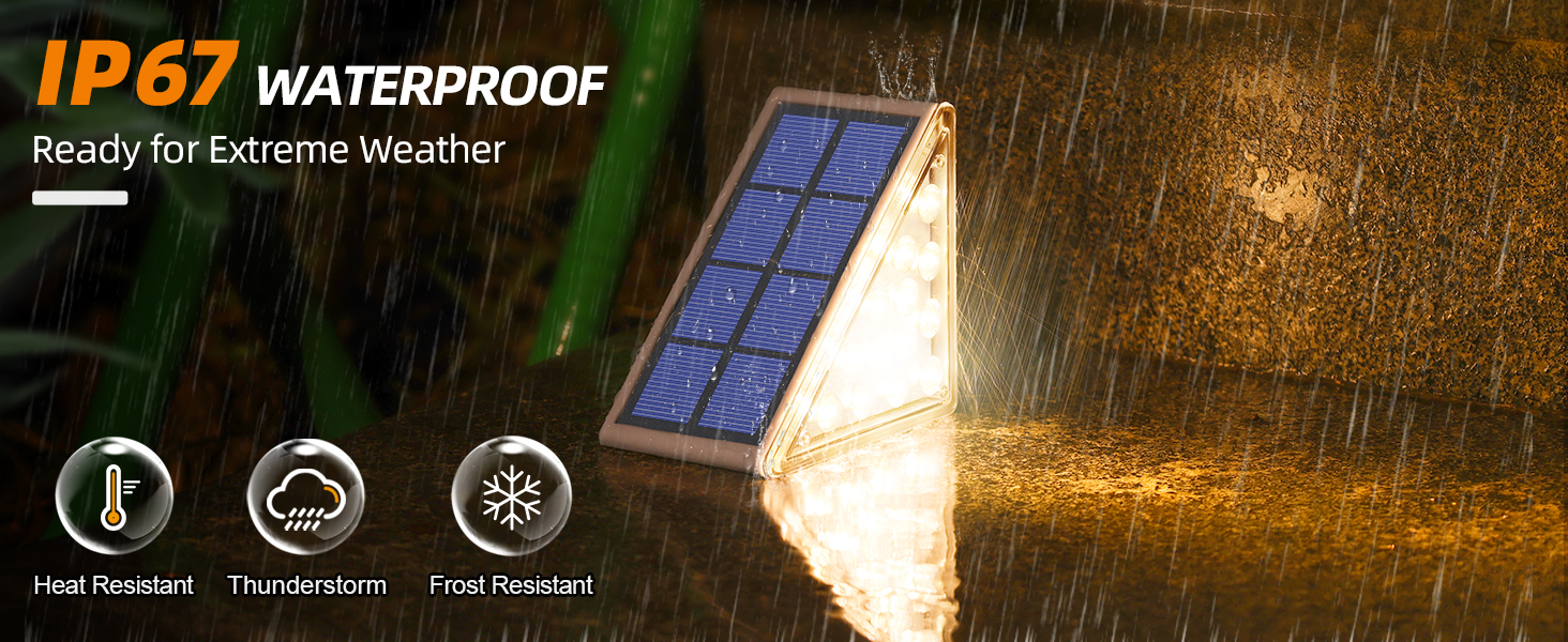 NIORSUN Solarlampen für Aussen Treppenbeleuchtung IP67, 6 Stück Warmweiss – Detail 3