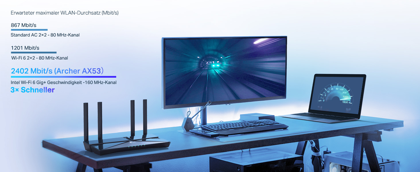 TP-Link Archer AX53 Wi-Fi 6 WLAN-Router mit vier Antennen – Detail 6