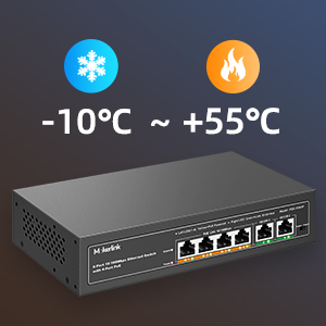 MokerLink PoE-Switch mit 4 PoE-Ports und 2 Uplink-Ports – Detail 10
