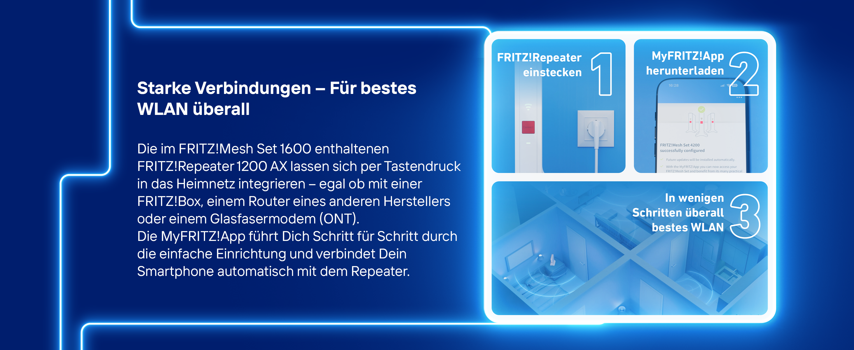 FRITZ! Mesh Set 1600 mit zwei FRITZ!Repeatern 1200 AX für Wi-Fi 6 – Detail 3