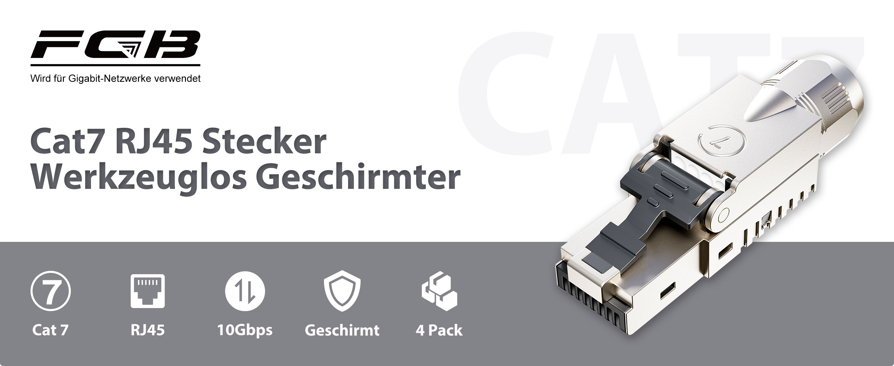 FGB RJ45 Cat7 Netzwerkstecker werkzeuglos – Detail 1