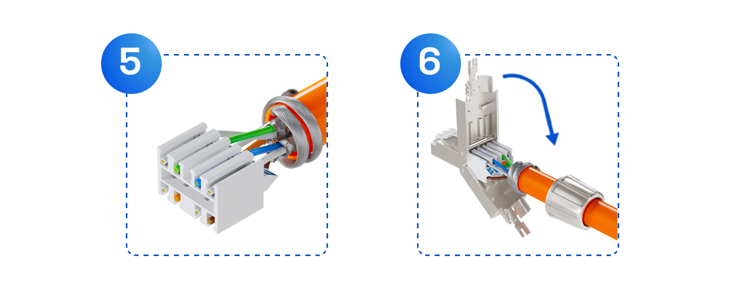 HB-DIGITAL CAT 7 RJ45-Stecker werkzeuglos – Detail 8