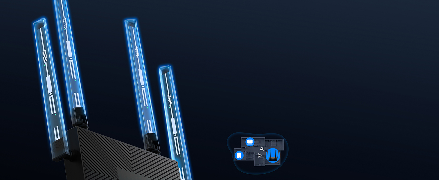 Cudy WR3000E Mesh-WLAN-Router Wi-Fi 6 AX3000 mit fünf Gigabit-Anschlüssen – Detail 4