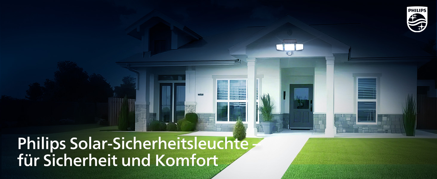 Philips Solarlampe mit 302 LEDs, Bewegungsmelder und drei Köpfen – Detail 12