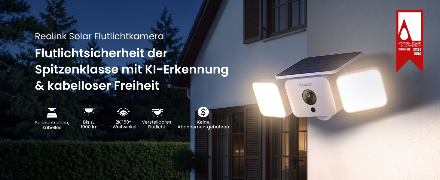 Reolink Solar Floodlight Cam 2K Flutlicht-Kamera mit Solarpanel – Detail 1