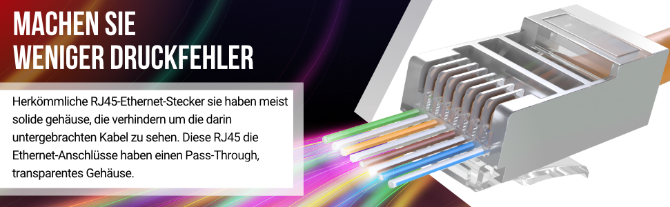 Mr. Tronic RJ45 Cat 6 STP Crimpstecker, 100 Stück – Detail 2