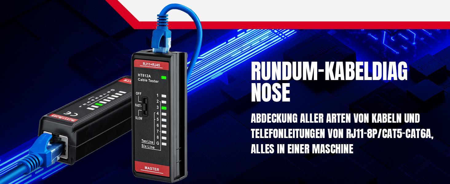 Mcbazel RJ45 RJ11 Netzwerktester Kabeltester – Detail 3