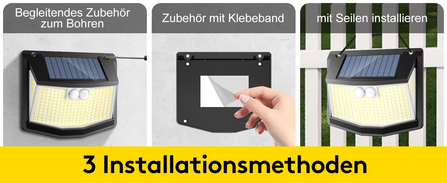 CZHHMART Solarlampe für Aussen mit Bewegungsmelder und 248 LEDs – Detail 6