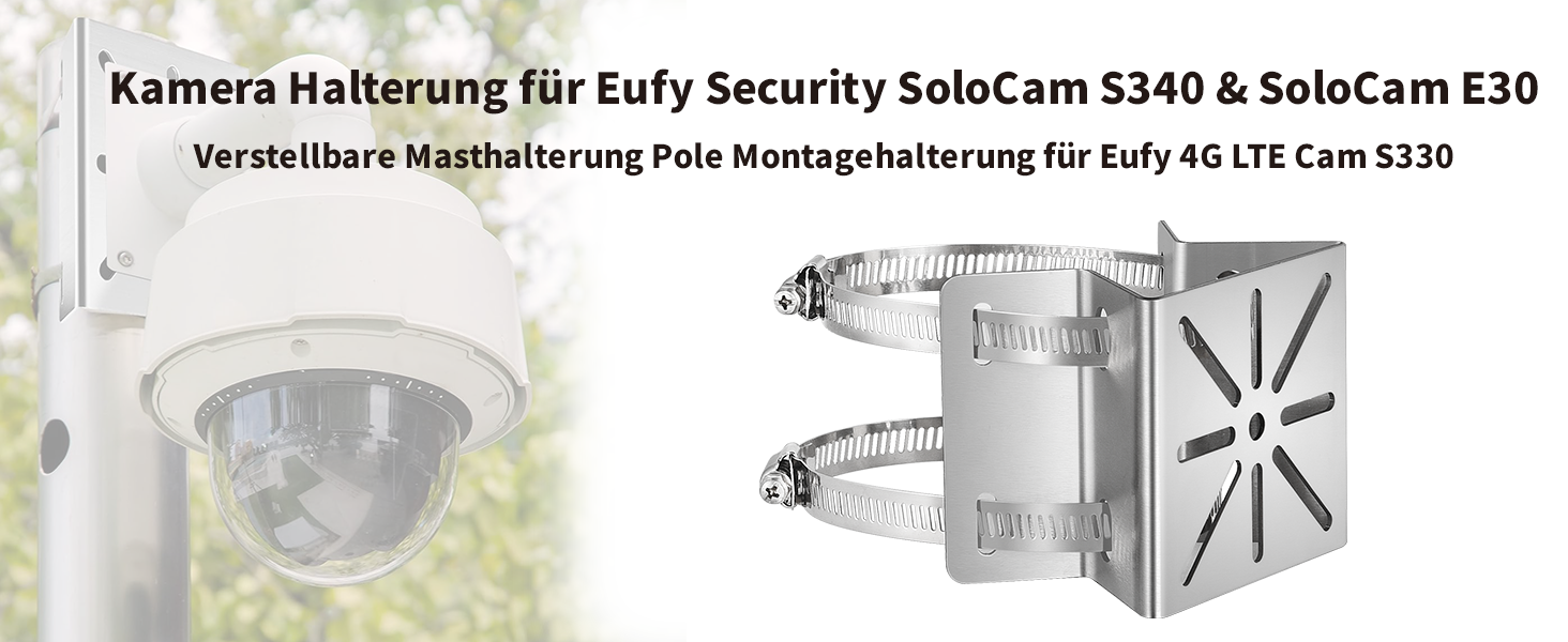 TONTON Masthalterung für eufy SoloCam S340 mit Edelstahlringen – Detail 1