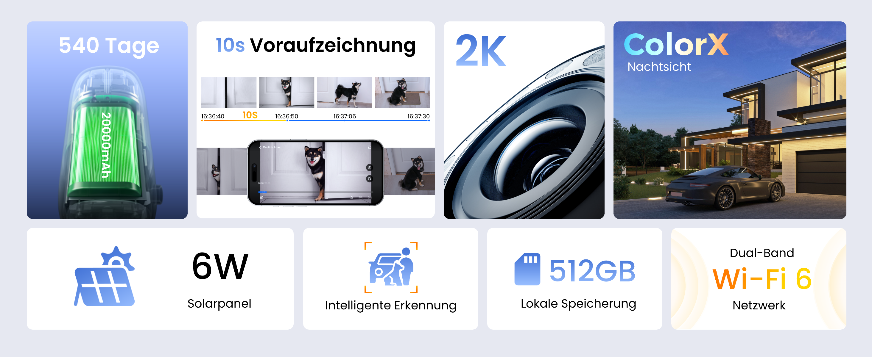 Reolink Altas 2K Solar-Akkukamera Aussen mit Solarpanel – Detail 1