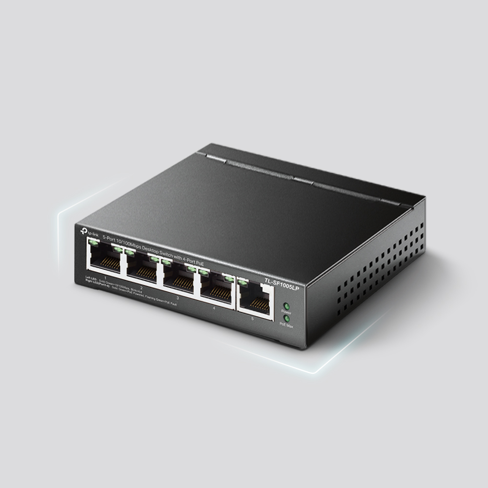 TP-Link TL-SF1005LP PoE-Switch mit 4 PoE-Ports und 41 W Budget – Detail 9