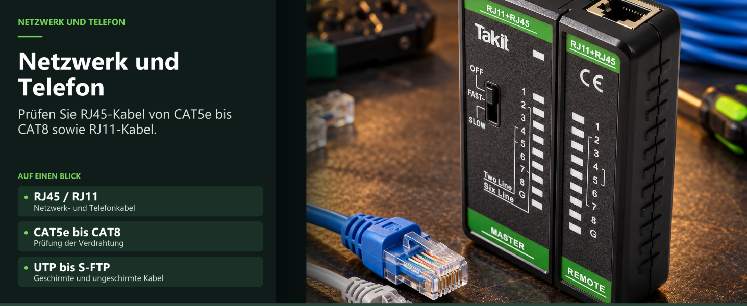 Takit Netzwerktester RJ45 CAT5e bis CAT8 – Detail 5