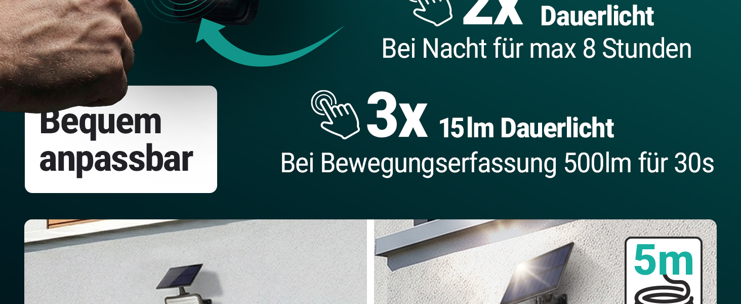 Oktaplex Ede LED Solarstrahler Aussen mit Bewegungsmelder, Anthrazit – Detail 5