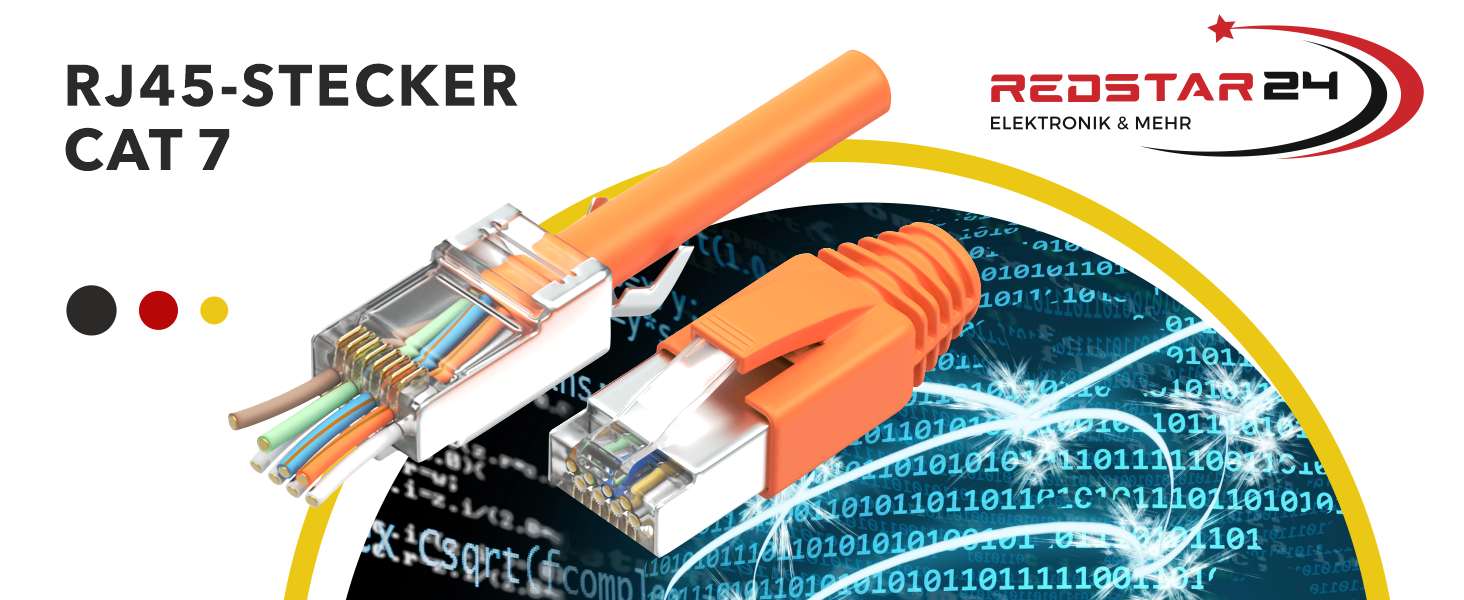 RedStar24 RJ45-Stecker Cat7 Pass Through geschirmt, 10 bis 50 Stück – Detail 1