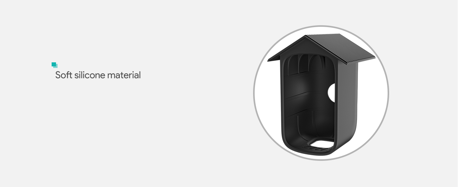 GEFIRE Silikonhülle Schwarz für EufyCam 2C mit Dachdesign – Detail 3
