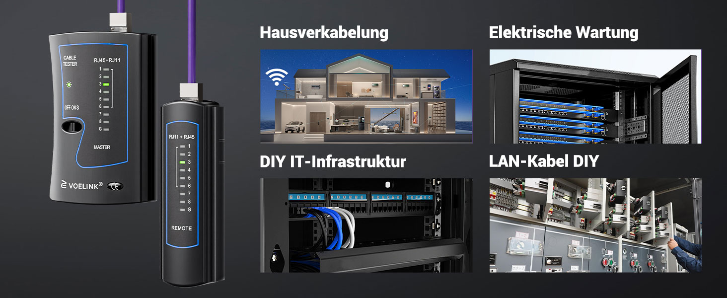 VCELINK Kabeltester für RJ45 und RJ11 – Detail 5