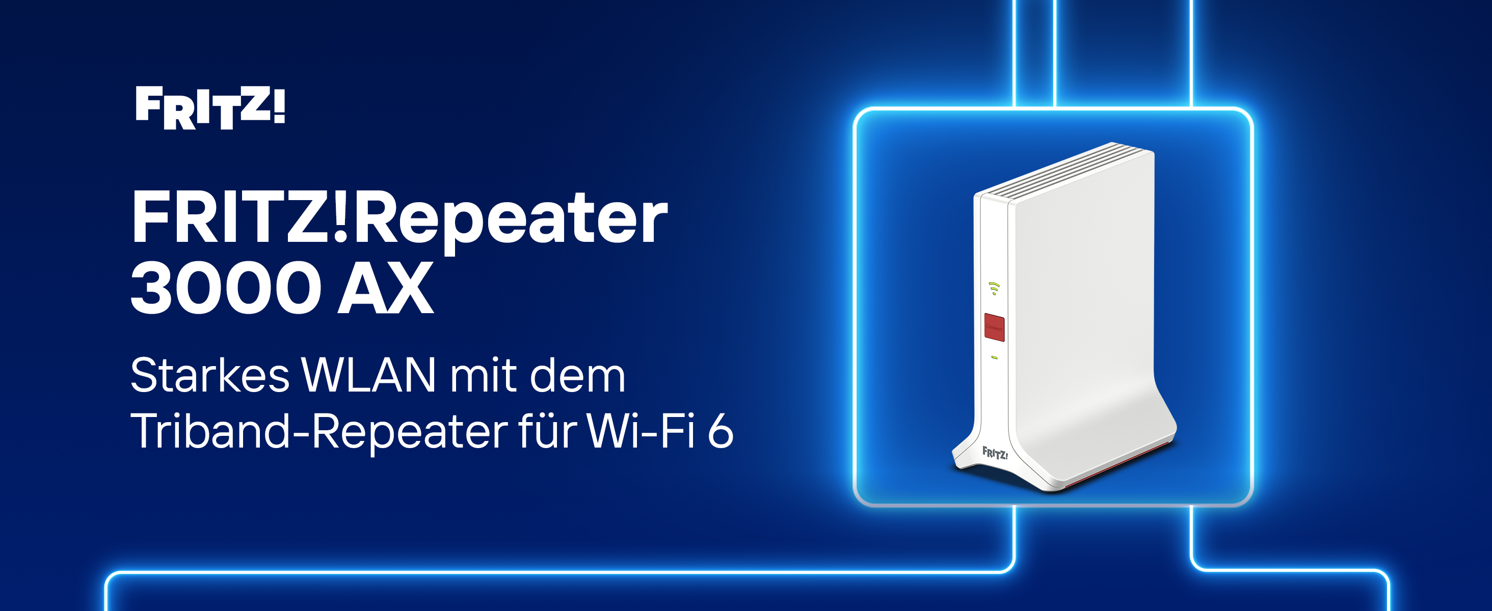 FRITZ!Repeater 3000 AX Mesh-Repeater Wi-Fi 6 Triband – Detail 1