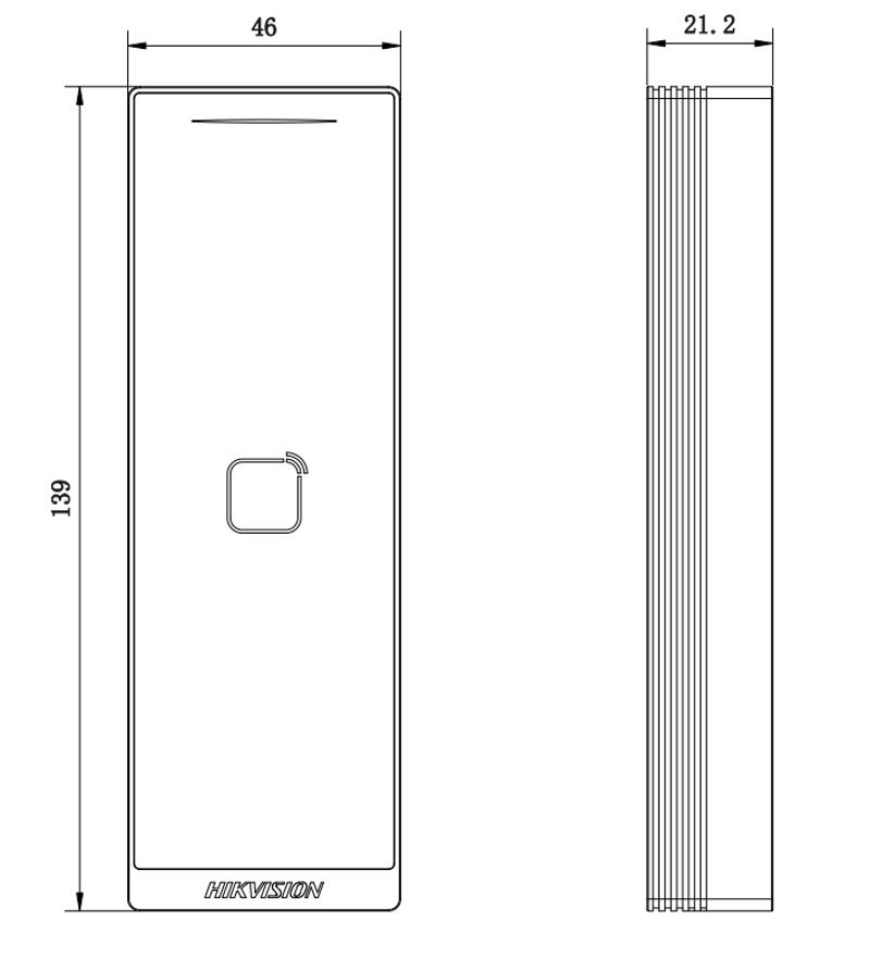 Hikvision DS-K1105EDB Masszeichnung