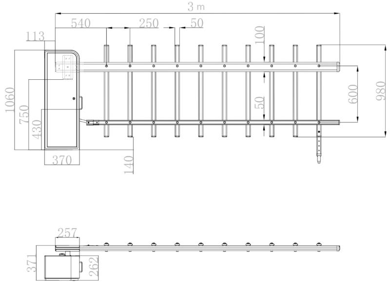 Hikvision DS-TMG423-B Masszeichnung 2