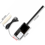 Abmessungen der Mini-Kamera WFE01: Modul 77 × 40 mm, Kamerakabel 115 mm
