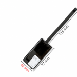 Abmessungen der Mini-Kamera WFE01: Modul 77 × 40 mm, Kamerakabel 115 mm