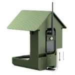 Vogelhaus-Kamera BirdKam750 Rückseite mit Antenne und Wandhalterung